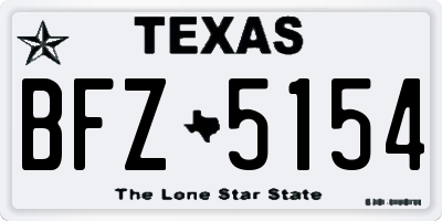 TX license plate BFZ5154