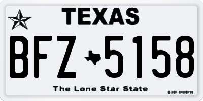 TX license plate BFZ5158