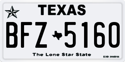 TX license plate BFZ5160