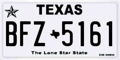 TX license plate BFZ5161