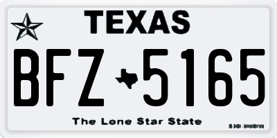 TX license plate BFZ5165
