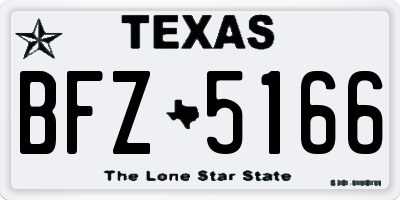 TX license plate BFZ5166