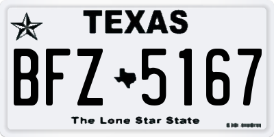 TX license plate BFZ5167