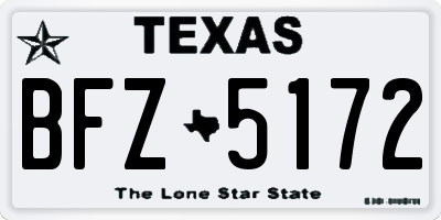 TX license plate BFZ5172