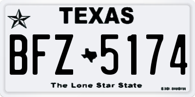 TX license plate BFZ5174