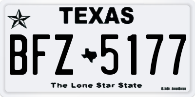 TX license plate BFZ5177