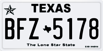 TX license plate BFZ5178