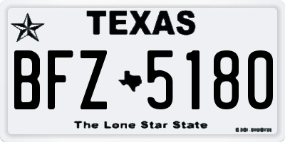 TX license plate BFZ5180