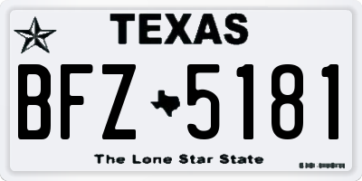 TX license plate BFZ5181