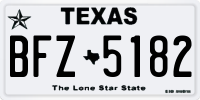 TX license plate BFZ5182
