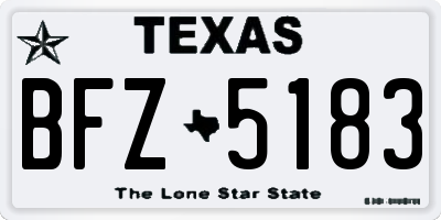 TX license plate BFZ5183