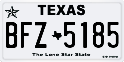 TX license plate BFZ5185