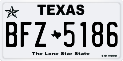 TX license plate BFZ5186
