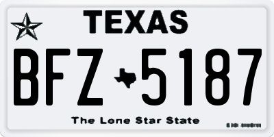 TX license plate BFZ5187