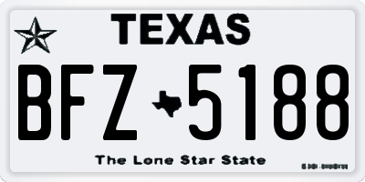 TX license plate BFZ5188