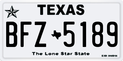 TX license plate BFZ5189