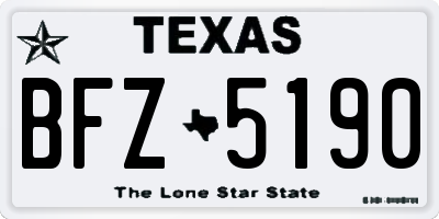 TX license plate BFZ5190