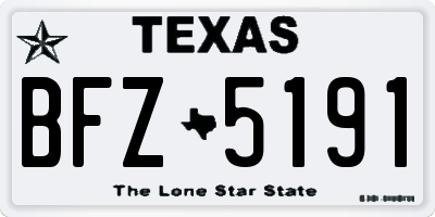 TX license plate BFZ5191