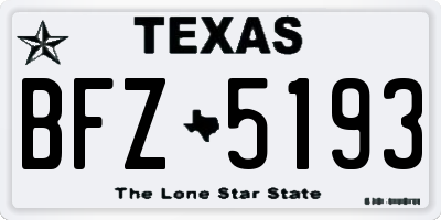 TX license plate BFZ5193