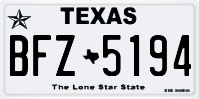 TX license plate BFZ5194