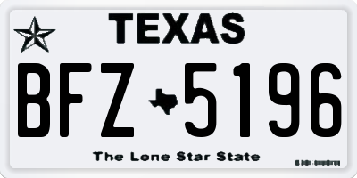 TX license plate BFZ5196