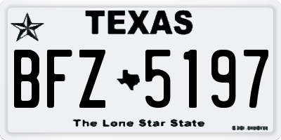 TX license plate BFZ5197