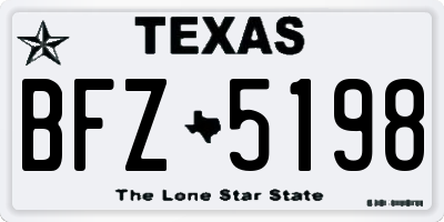 TX license plate BFZ5198
