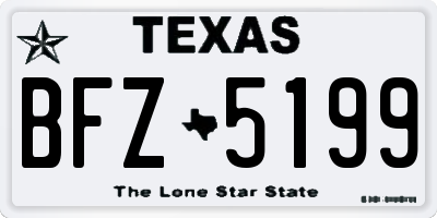 TX license plate BFZ5199