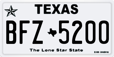 TX license plate BFZ5200