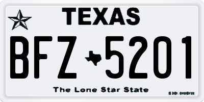 TX license plate BFZ5201