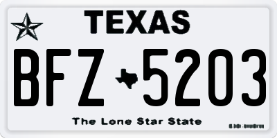 TX license plate BFZ5203