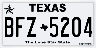 TX license plate BFZ5204