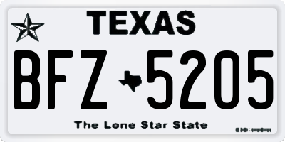 TX license plate BFZ5205
