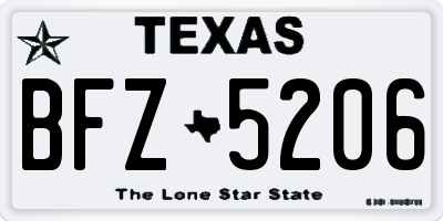 TX license plate BFZ5206
