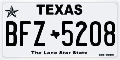 TX license plate BFZ5208