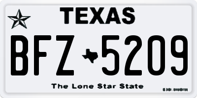 TX license plate BFZ5209