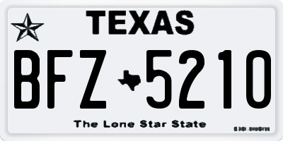TX license plate BFZ5210