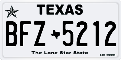 TX license plate BFZ5212