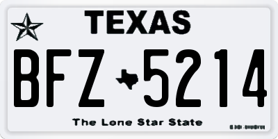 TX license plate BFZ5214