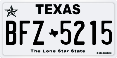 TX license plate BFZ5215