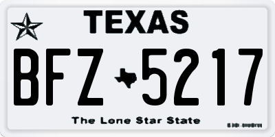TX license plate BFZ5217