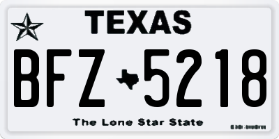 TX license plate BFZ5218