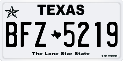 TX license plate BFZ5219