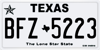 TX license plate BFZ5223