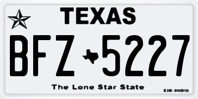 TX license plate BFZ5227