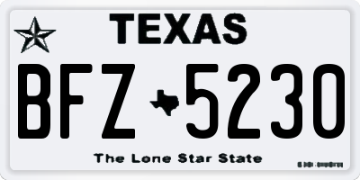 TX license plate BFZ5230