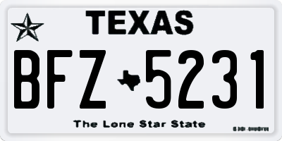TX license plate BFZ5231