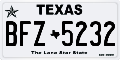 TX license plate BFZ5232
