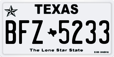 TX license plate BFZ5233