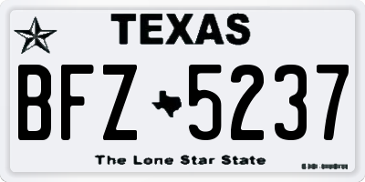 TX license plate BFZ5237